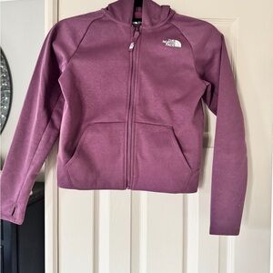The North Face Purple Jacket with Hood and Zipper